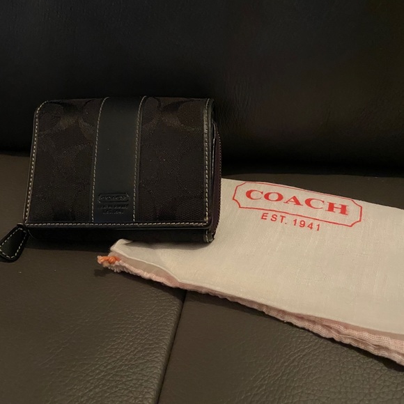 Coach Handbags - Coach signature pattern black wallet